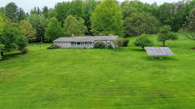 23186 Hatchtown Rd, Spartansburg, PA 16434 - view of green lawn featuring a forest view