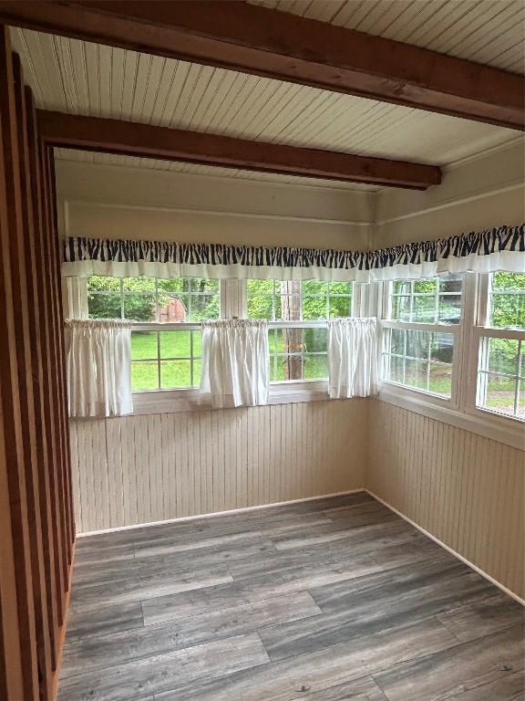 10689 Glenn Blvd, Conneaut Lake, PA 16316 - unfurnished sunroom with beam ceiling and healthy amount of natural light
