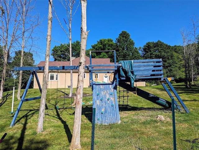 view of playground featuring a yard