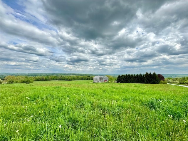 view of yard with a rural view