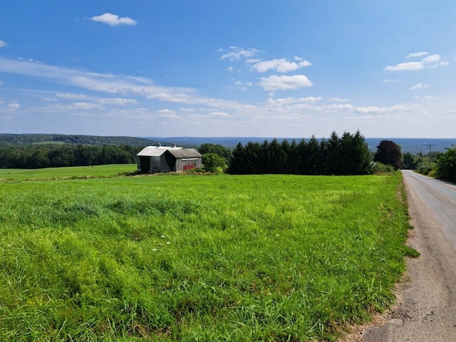 view of yard with a rural view