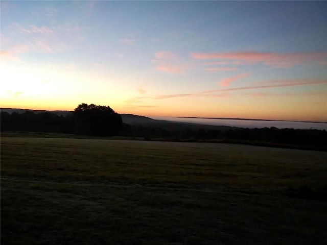 view of yard at dusk