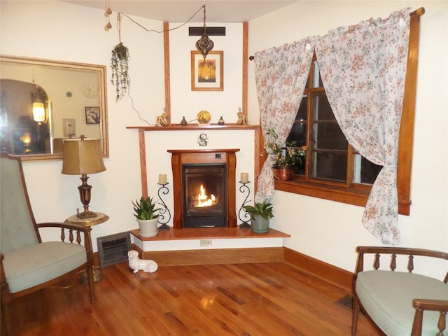 sitting room featuring wood-type flooring