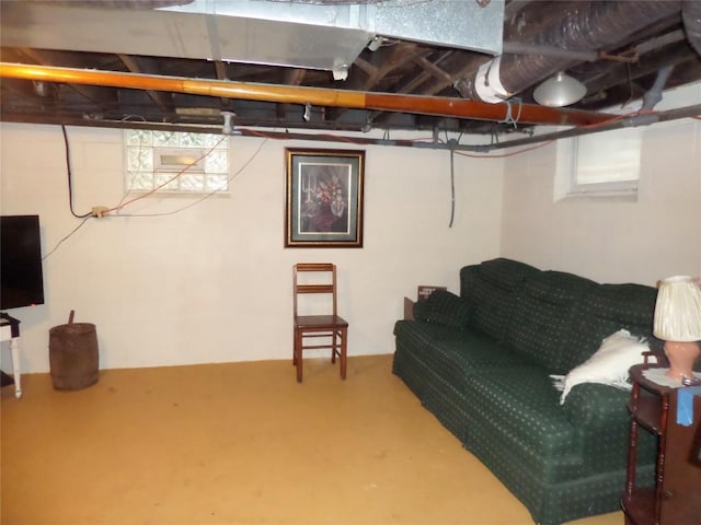 view of basement