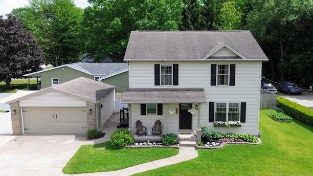 732 Walbridge Rd, Erie, PA 16511 - traditional home with a porch, roof with shingles, concrete driveway, and a garage
