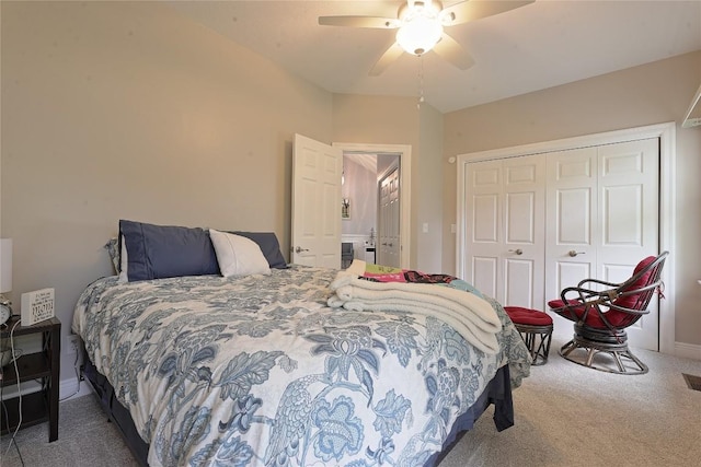 8280 Shore Dr, Fairview, PA 16415 - carpeted bedroom featuring a closet and ceiling fan