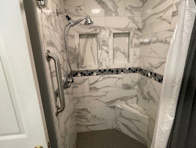 bathroom featuring walk in shower