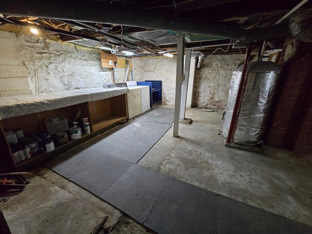 10827 Springs Rd, Meadville, PA 16335 - unfinished below grade area with separate washer and dryer and water heater