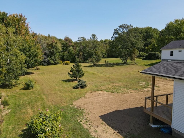 view of yard with a rural view