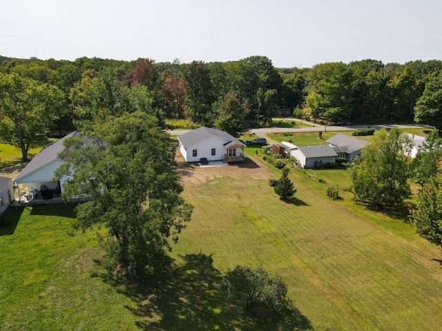 aerial view with a rural view