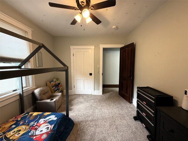566 Walnut St, Meadville, PA 16335 - bedroom with light carpet and ceiling fan