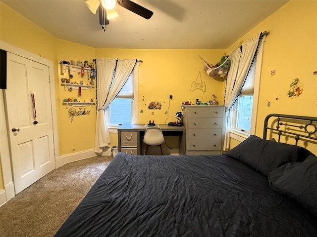 566 Walnut St, Meadville, PA 16335 - carpeted bedroom with ceiling fan and baseboards
