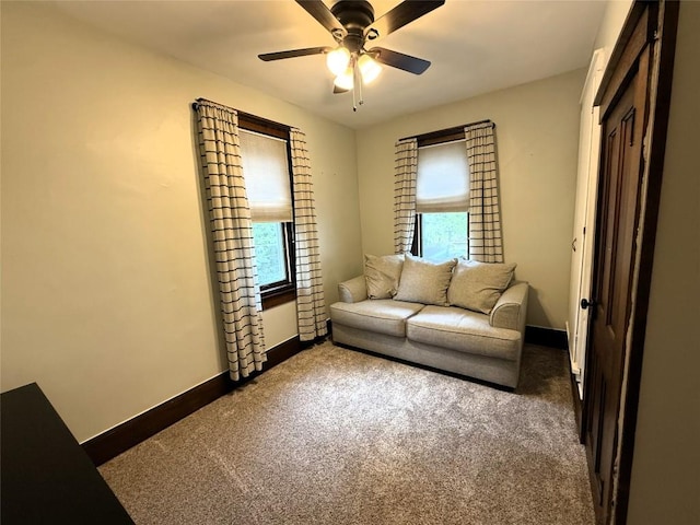 566 Walnut St, Meadville, PA 16335 - living area with healthy amount of natural light, carpet, and a ceiling fan