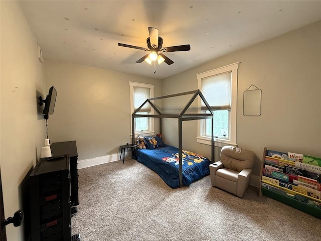 566 Walnut St, Meadville, PA 16335 - carpeted bedroom with baseboards and ceiling fan