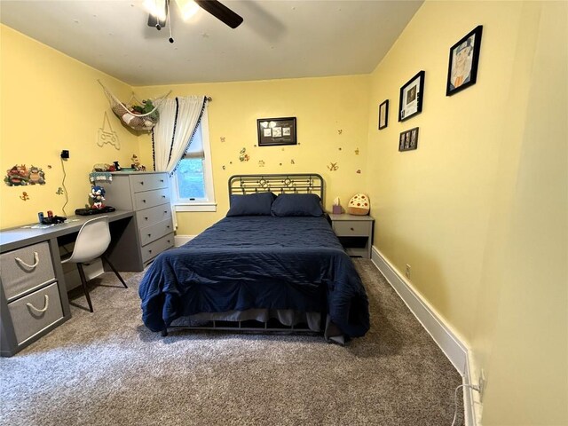 566 Walnut St, Meadville, PA 16335 - carpeted bedroom featuring a desk and a ceiling fan