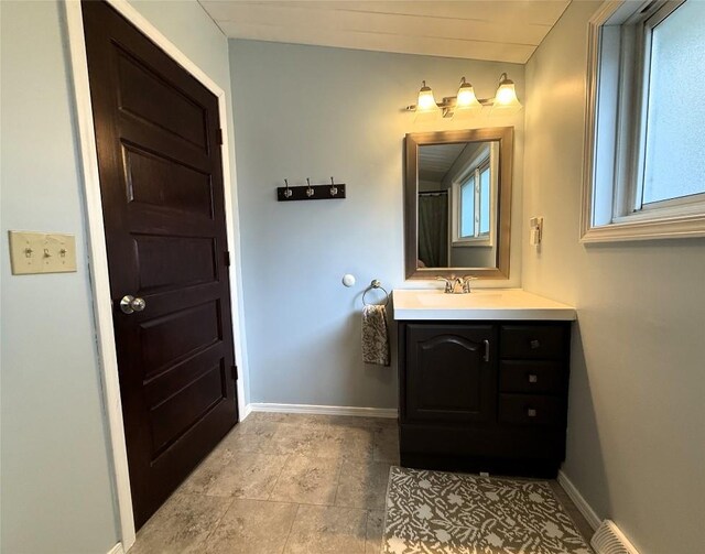566 Walnut St, Meadville, PA 16335 - full bath with vanity and a shower with shower curtain