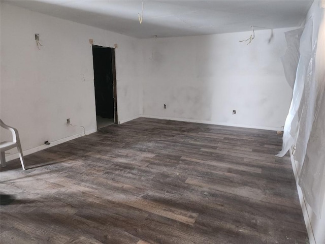 empty room featuring wood finished floors