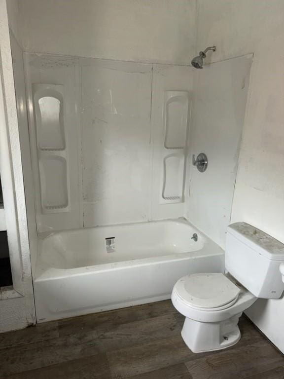 513 Wallace St, Erie, PA 16507 - full bathroom with toilet, wood finished floors, and shower / tub combination