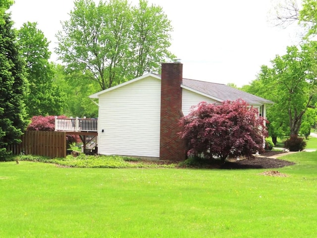 12930 Park Lane Dr, Meadville, PA 16335 - view of side of property with a chimney and a deck