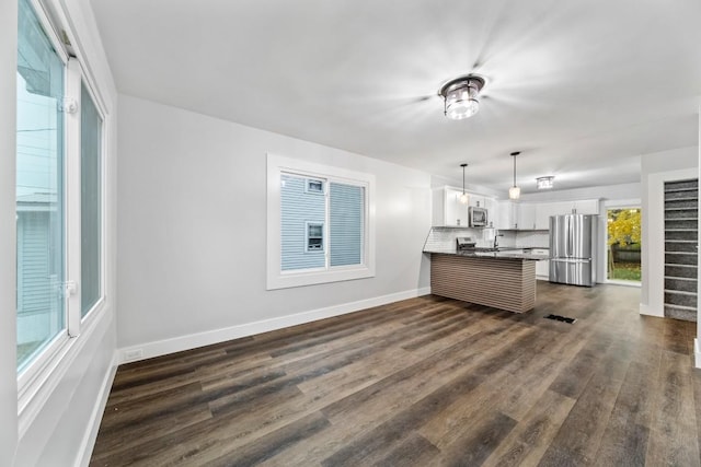 interior space featuring dark hardwood / wood-style floors and sink