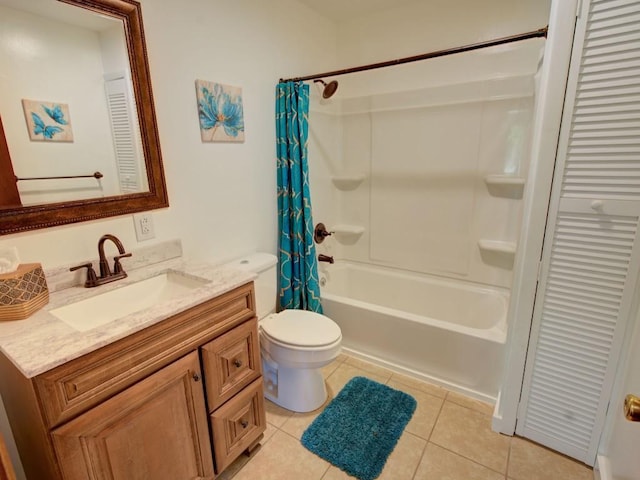 6620 W Ridge Rd, Fairview, PA 16415 - full bath featuring tile patterned floors, toilet, vanity, and shower / bath combination with curtain