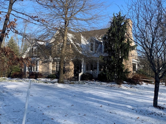 view of snowy exterior