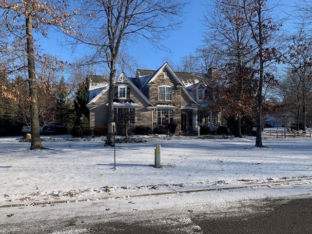 view of front of house with stone siding