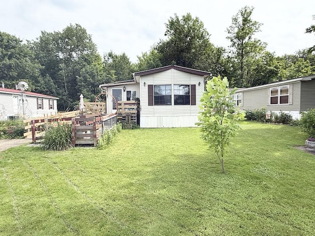 702 Skyline Dr, Mckean, PA 16426 - view of green lawn featuring a wooden deck