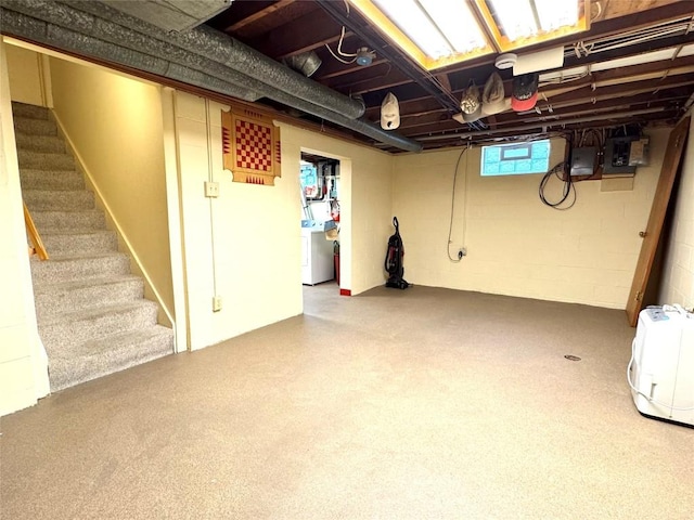 1426 W 45th St, Erie, PA 16509 - below grade area with washer / dryer and stairway