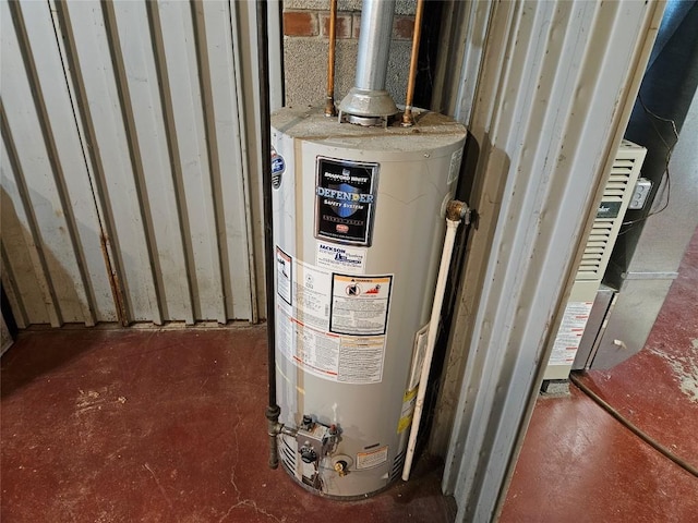 utilities featuring gas water heater