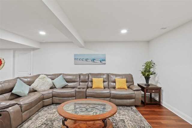 5640 Bear Run Cir, Fairview, PA 16415 - living room featuring wood finished floors, baseboards, and recessed lighting