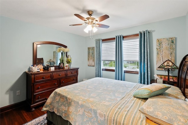 5640 Bear Run Cir, Fairview, PA 16415 - bedroom with dark wood-type flooring, baseboards, and ceiling fan