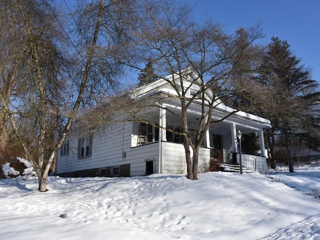 view of snowy exterior