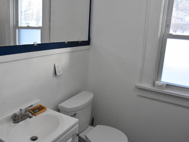 bathroom featuring toilet and vanity