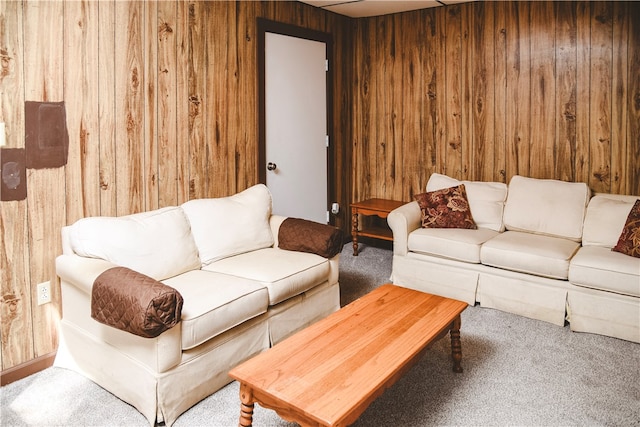 212 Main St, Jamestown, PA 16134 - carpeted living area featuring wooden walls