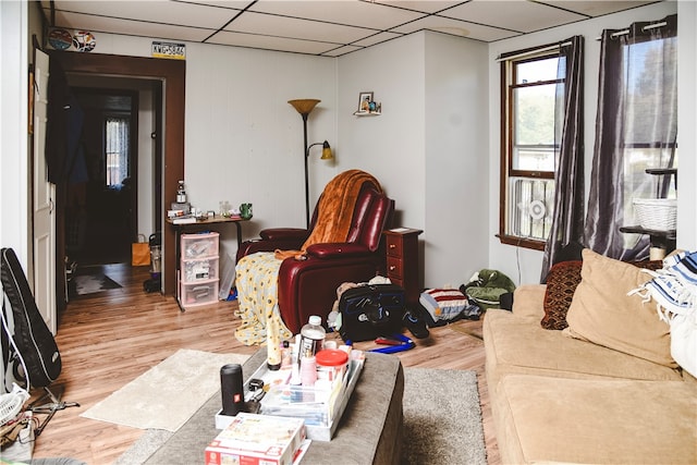 212 Main St, Jamestown, PA 16134 - living room with wood finished floors and a drop ceiling