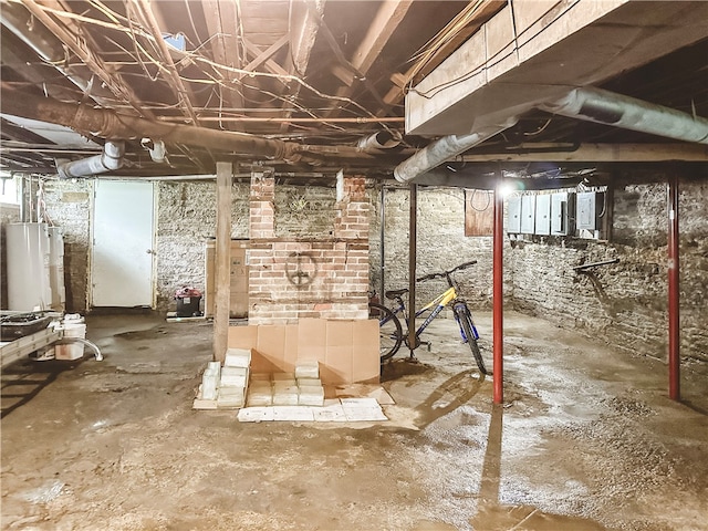 212 Main St, Jamestown, PA 16134 - unfinished below grade area featuring water heater
