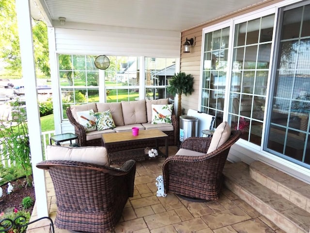 view of sunroom