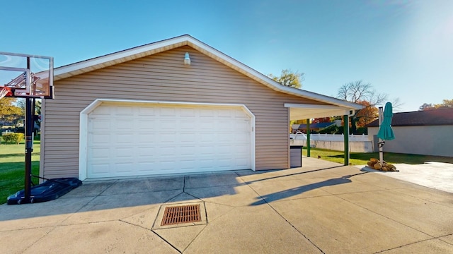 view of garage