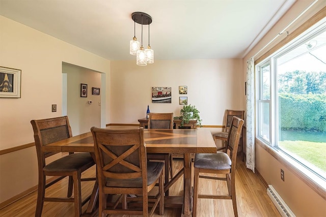 2548 E 32nd St, Erie, PA 16510 - dining space with light wood finished floors, plenty of natural light, and baseboard heating