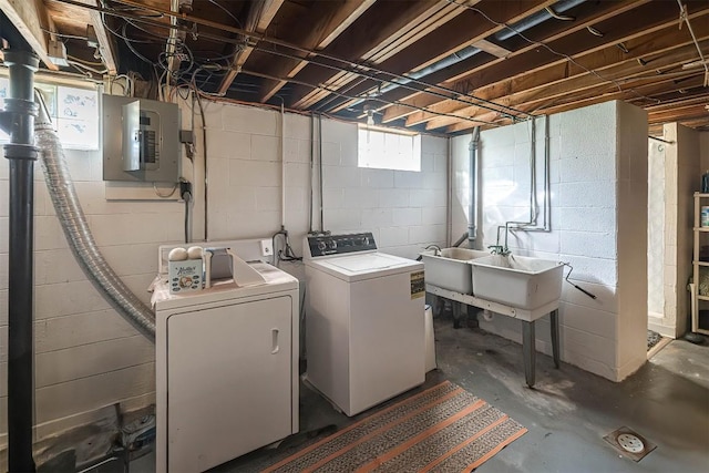 2548 E 32nd St, Erie, PA 16510 - laundry room with electric panel and washer and clothes dryer