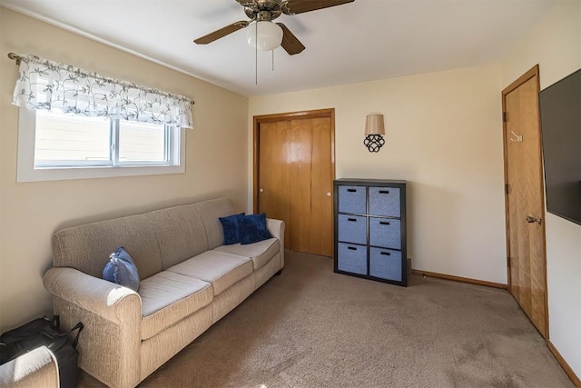 2548 E 32nd St, Erie, PA 16510 - living area featuring carpet flooring and ceiling fan