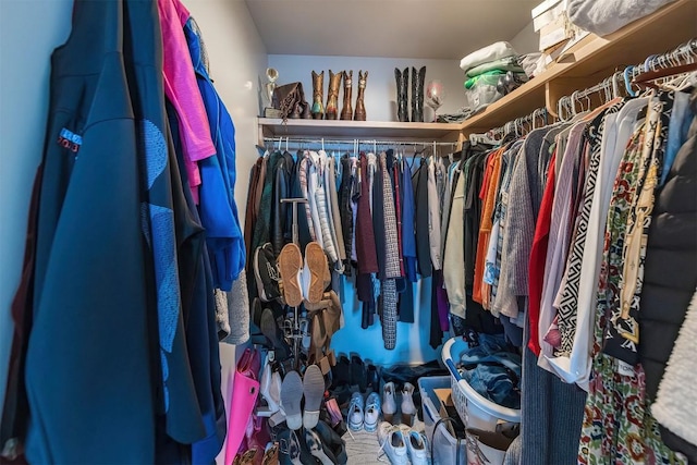 view of walk in closet