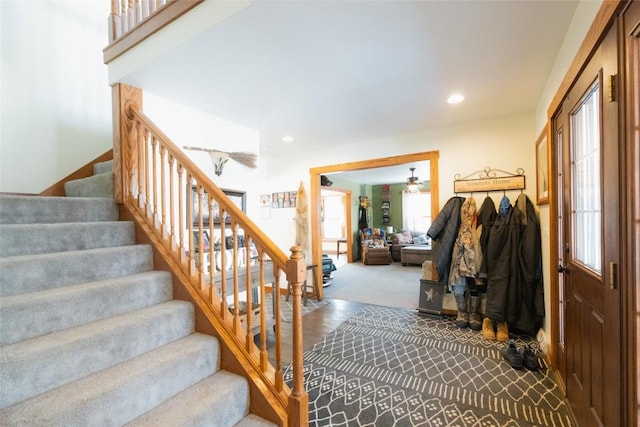 interior space with carpet floors and plenty of natural light