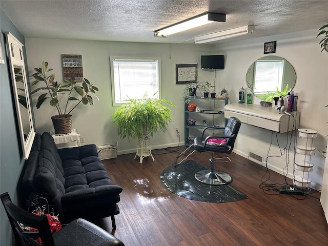 315 Wallace Ave, Linesville, PA 16424 - living area featuring a textured ceiling, wood finished floors, healthy amount of natural light, and baseboards