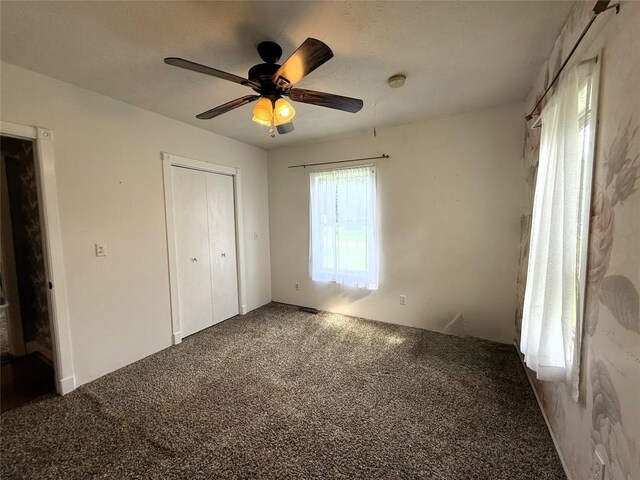 10537 Franklin Pike, Meadville, PA 16335 - unfurnished bedroom with carpet floors, ceiling fan, and a closet