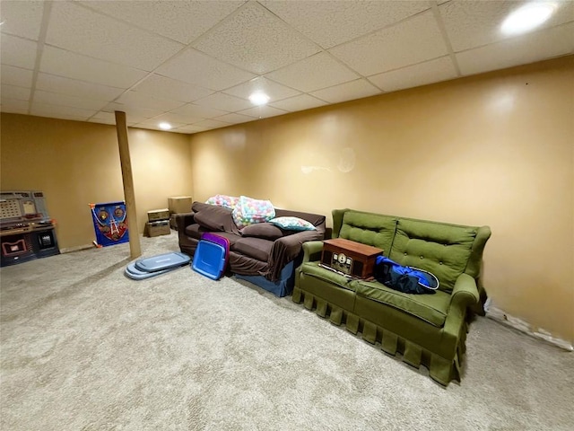 10537 Franklin Pike, Meadville, PA 16335 - carpeted living room with a drop ceiling
