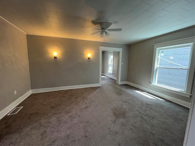 917 Walnut St, Erie, PA 16502 - spare room with carpet floors, a ceiling fan, and baseboards