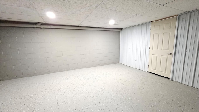 basement with a drop ceiling