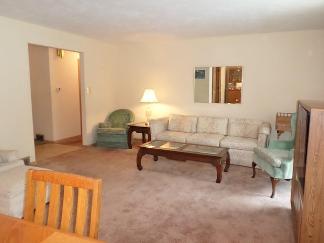 living room featuring carpet flooring